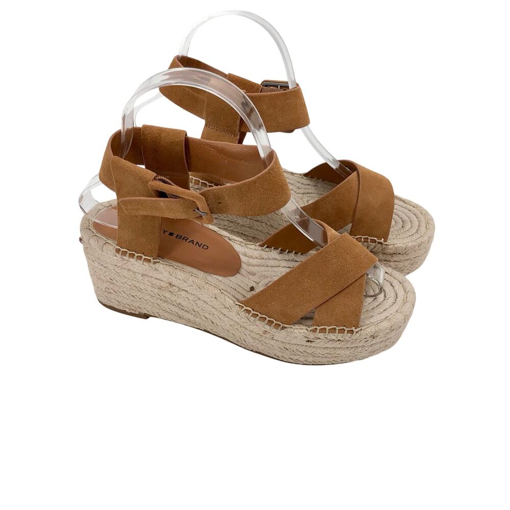 Lucky Brand Audrinah Suede Wedge Strappy Espadrille Platform Sandals Size 7